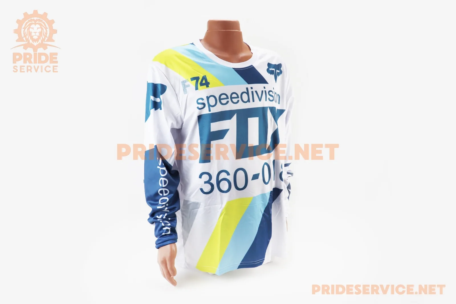 Футболка (Джерсі) чоловіча XL-(Polyester 100%), довгі рукави, біло-синя, НЕ оригінал (P_408202)
