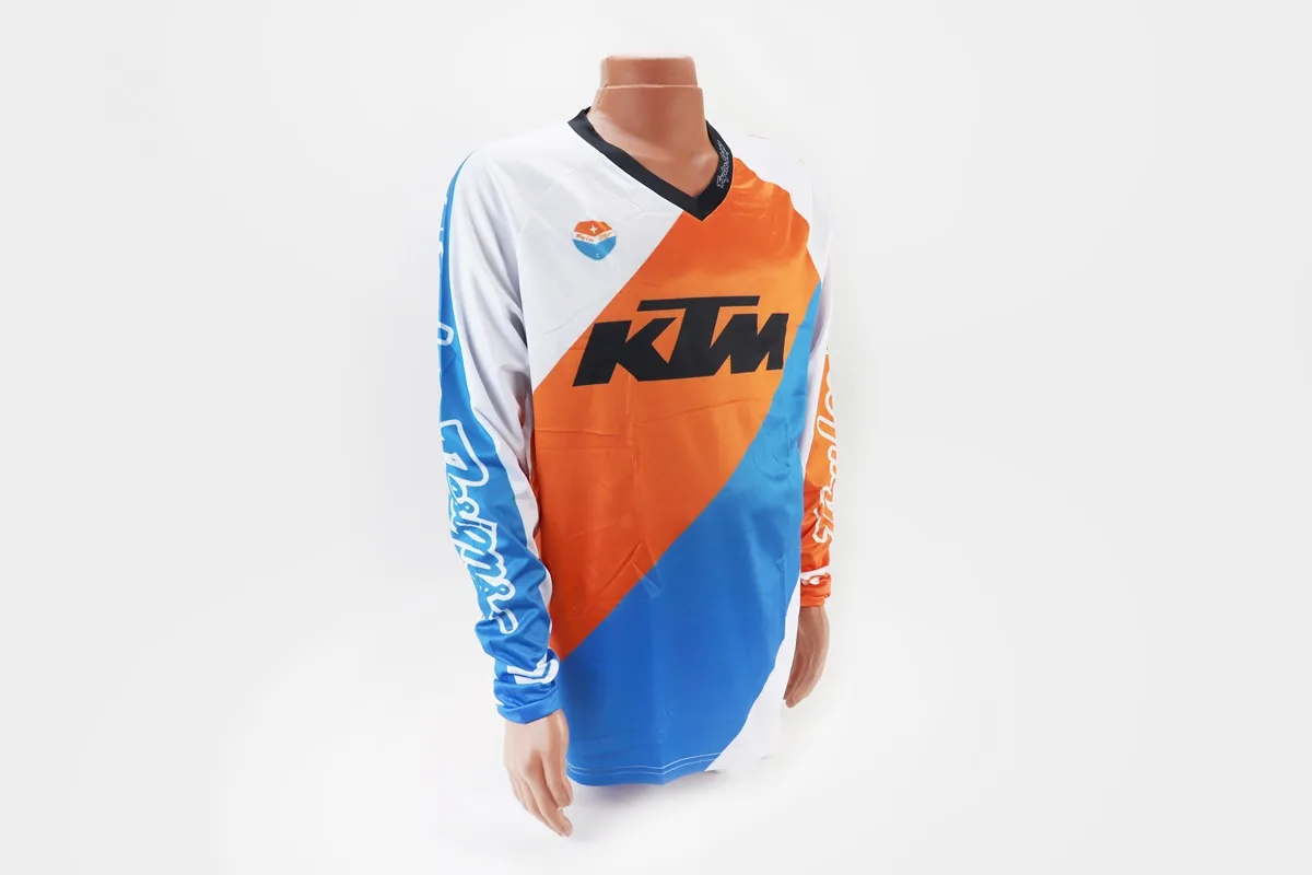 Футболка (Джерсі) чоловіча L-(Polyester 100%), довгі рукави, вільний крій, біло-жовто-синій, НЕ оригінал (S_408210)