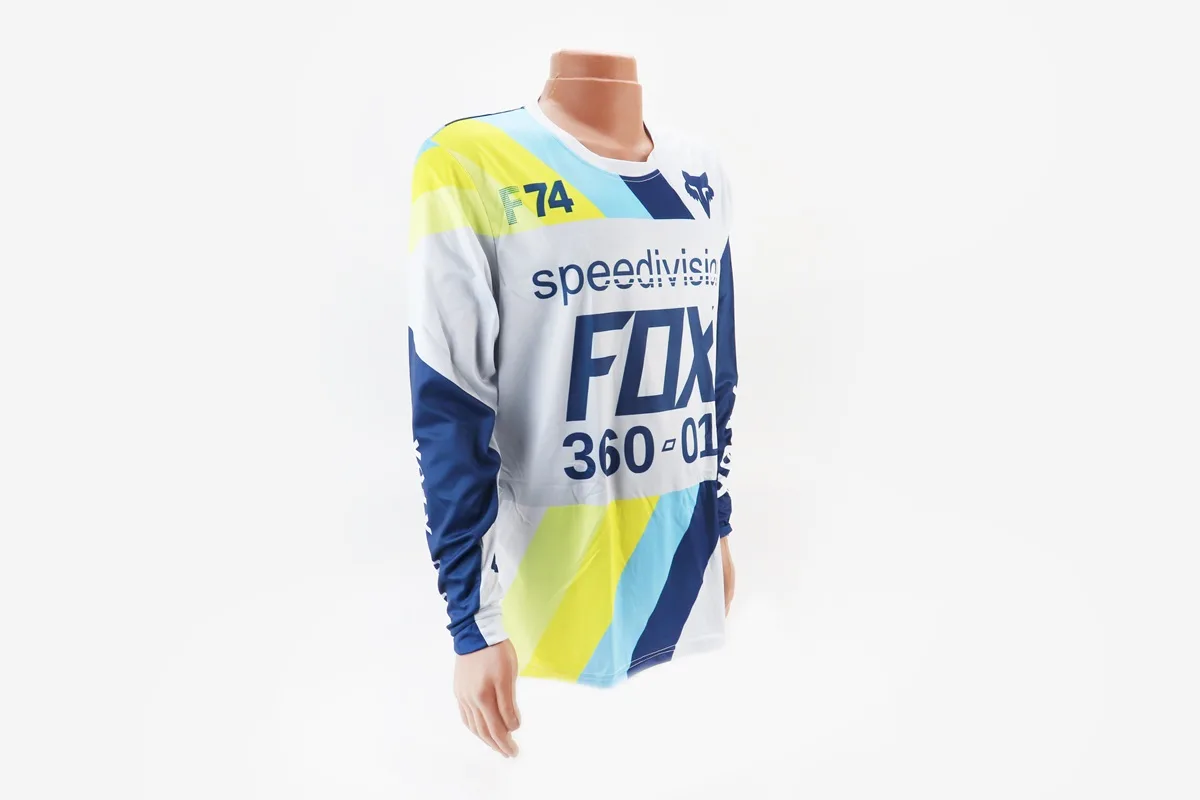 Футболка (Джерсі) чоловіча M-(Polyester 100%), довгі рукави, вільний крій, біло-синя, НЕ оригінал, тип 2 (S_408235)