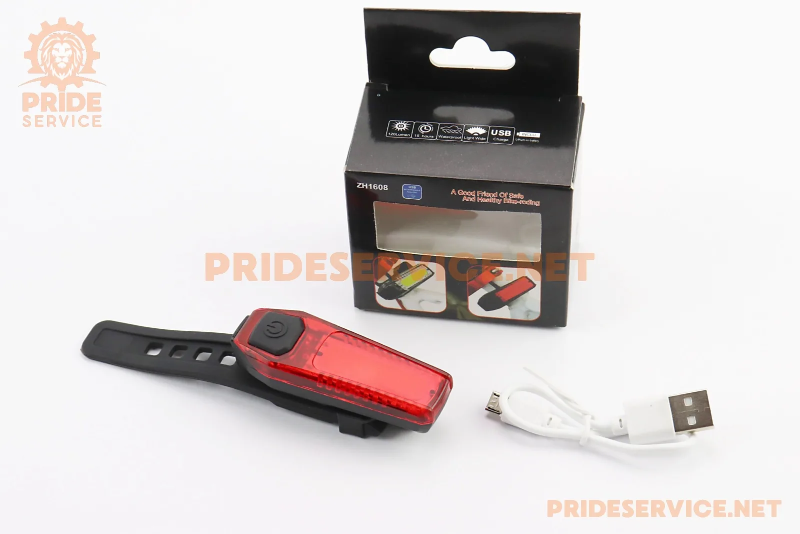 Ліхтар задній 12 діодів 120 lumen, Li-ion 3.7V 300mAh зарядка від USB, вологозахисний, ZH1608 (P_409314)