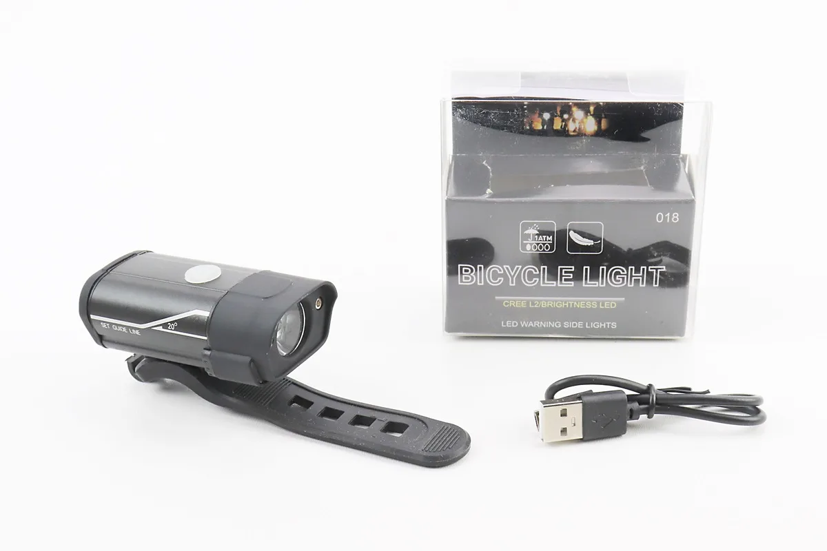 Ліхтар передній 1 діод алюмінієвий, Li-ion 3.7V 850mAh зарядка від USB, вологозахисний, чорний HYD-018 (P_409339)
