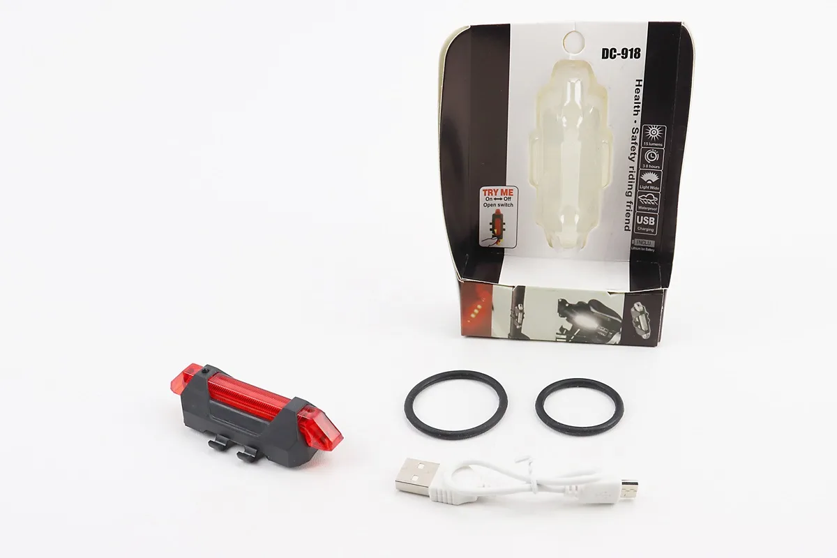 Ліхтар задній 5 діодів 15 lumen, Li-ion 3.7V 330mAh зарядка від USB, вологозахисний, BS-216/DС-918 (P_409365)