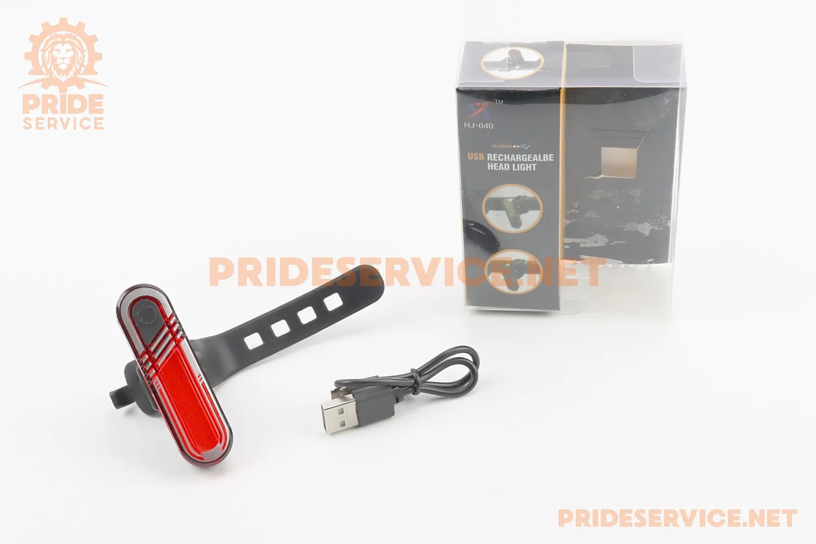 Ліхтар задній 60 lumen, Li-ion 3.7V 330mAh зарядка від USB, вологозахисний, HJ-040 (P_409398)