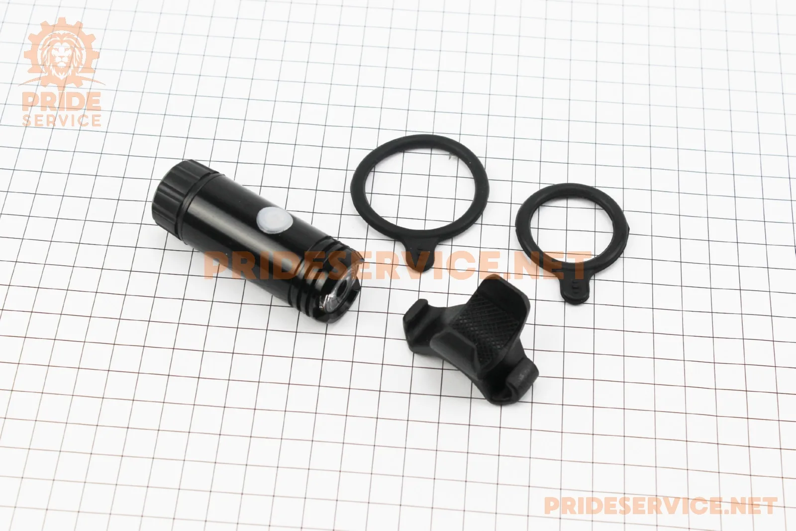 Ліхтар передній 1 діод 120 lumen алюмінієвий, Li-ion 3.7V 600mAh зарядка від USB, вологозахисний, чорний JY-7012FA (P_409512)