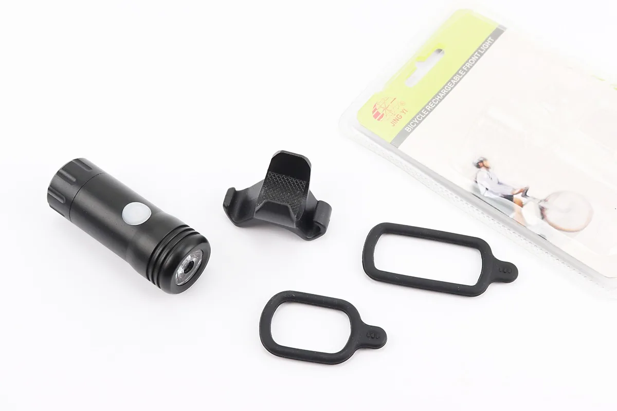 Ліхтар передній 1 діод 150 lumen алюмінієвий, Li-ion 3.7V 600mAh зарядка від USB, вологозахисний, чорний JY-7012FC (P_409513)