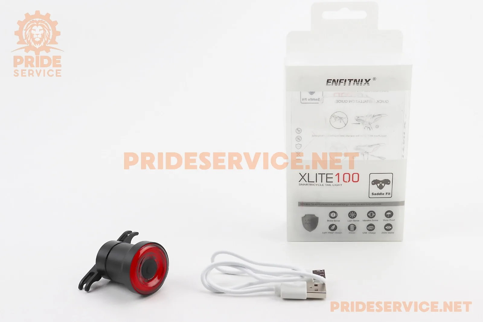 Ліхтар задній COB LED алюмінієвий, Li-ion 3.7V 400mAh зарядка від USB, датчик світла, Автоматичний СТОП-СИГНАЛ, вологозахисний IPx6, чорний XLite100 (P_409601)