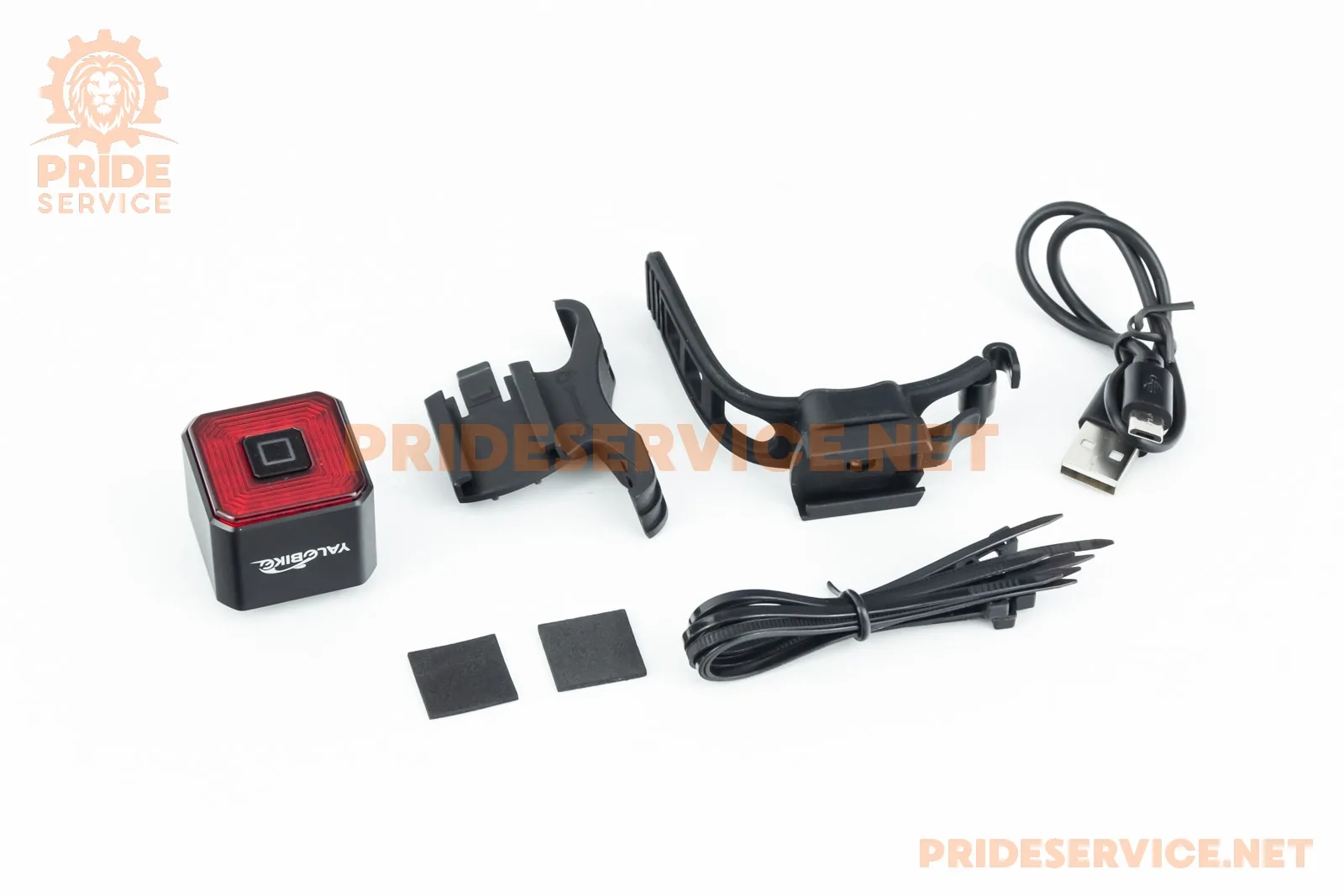 Ліхтар задній COB LED алюмінієвий, Li-ion 3.7V 350mAh зарядка від USB, датчик світла, Автоматичний СТОП-СИГНАЛ, чорний WT005 (P_409751)