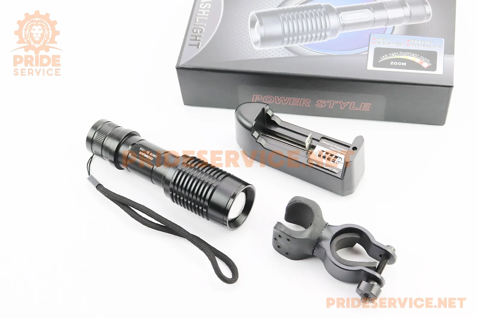 УЦІНКА Ліхтар передній 1 діод 2800 lumen алюмінієвий, Li-ion 3.7V 4200mAh з зарядкою, вологозахисний, чорний BL-1836 (без батареї) (P_409918)