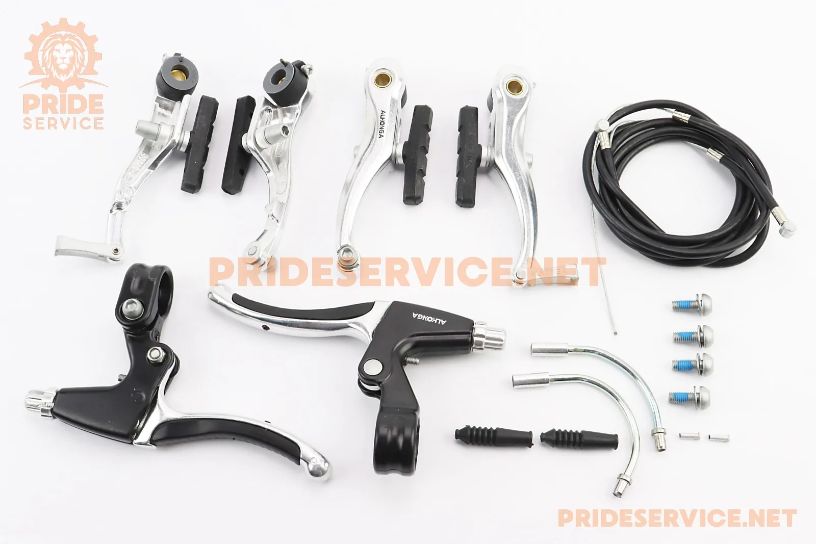 Гальмо V-brake 110мм (2 колеса) з ручками, тросами, алюмінієве, HJ-805AD (P_411189)