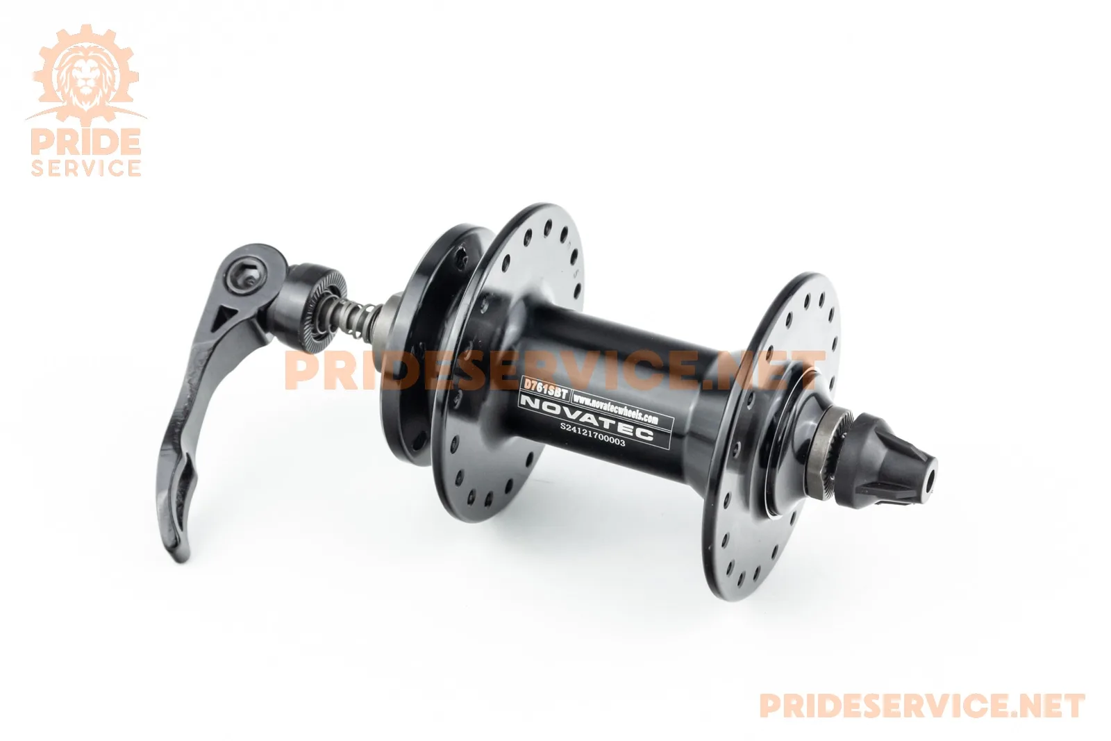 Втулка передня MTB алюмінієва 14Gx36H, Disk-brake, 2 пром-підшипники 6000 2RS, кріпл. ексцентрик, чорна D761SBT (P_411227)