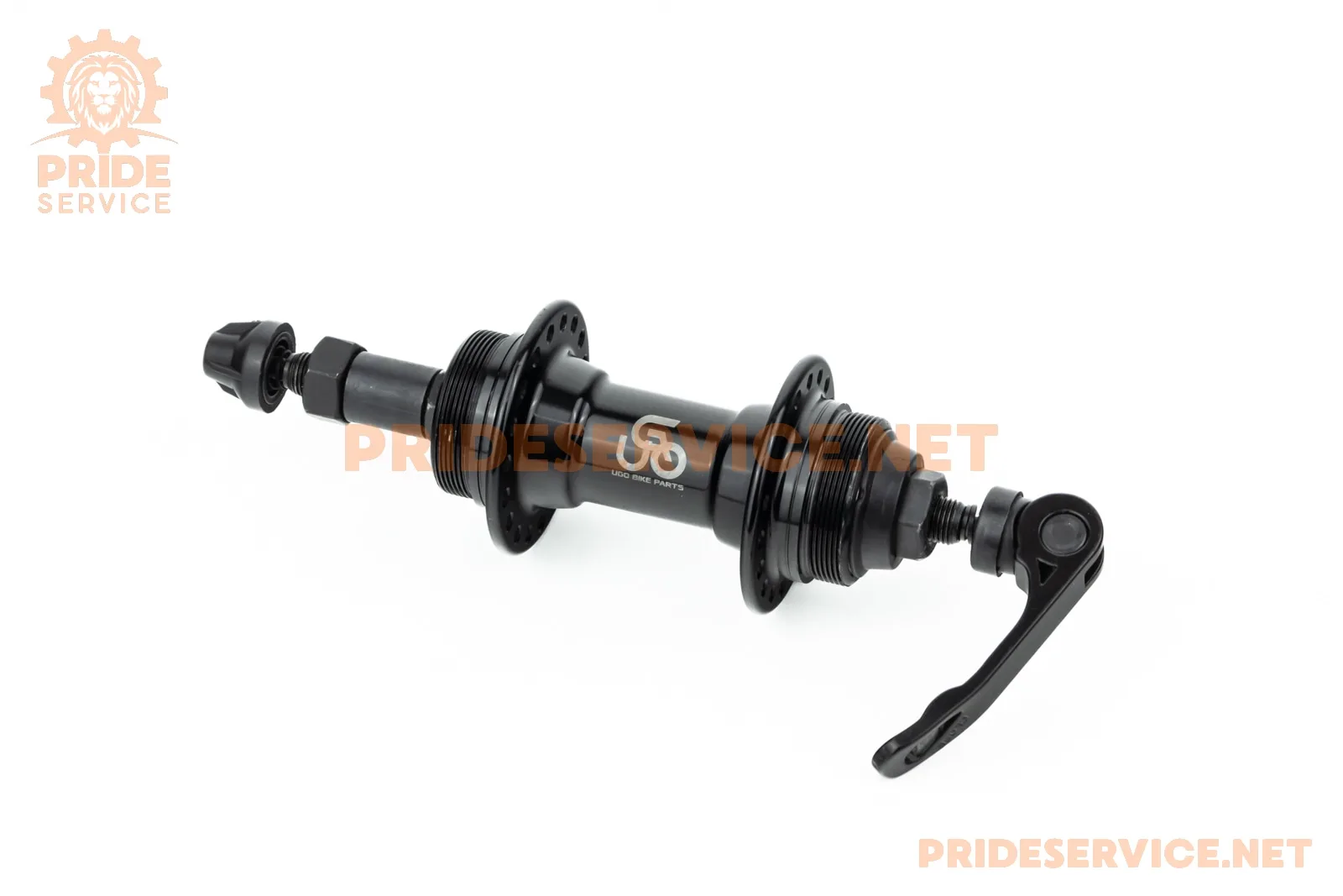 Втулка задня MTB алюмінієва 14Gx36H під вільнобіг, Disk-brake (різьба), 2 пром-підшипники 6200 2RS, кріпл. ексцентрик, чорна U-B23RQR (P_411454)