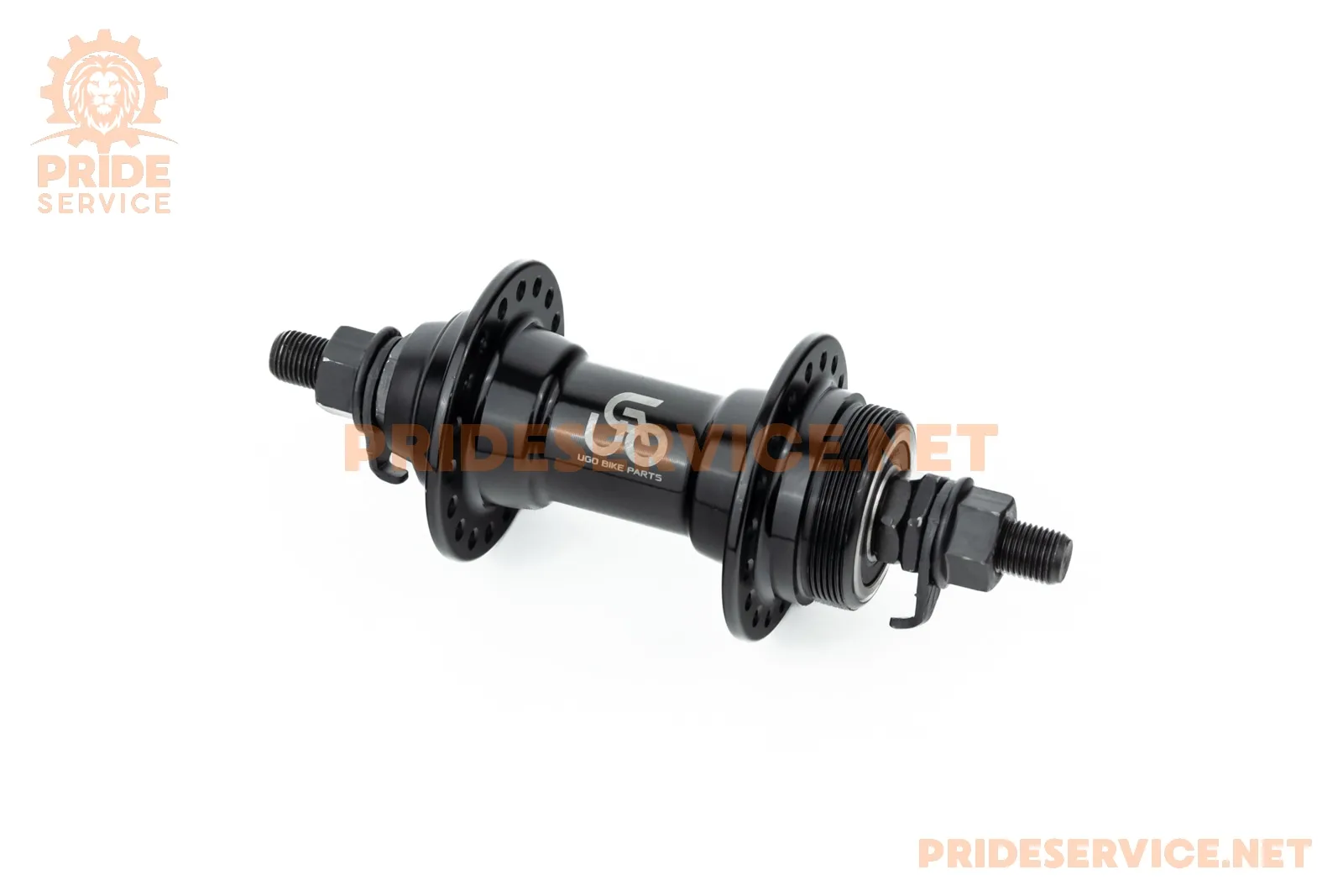 Втулка передня MTB алюмінієва 14Gx36H, Disk-brake (різьба), 2 пром-підшипники 6200 2RS, кріпл. гайка, чорна U-B23F (P_411769)