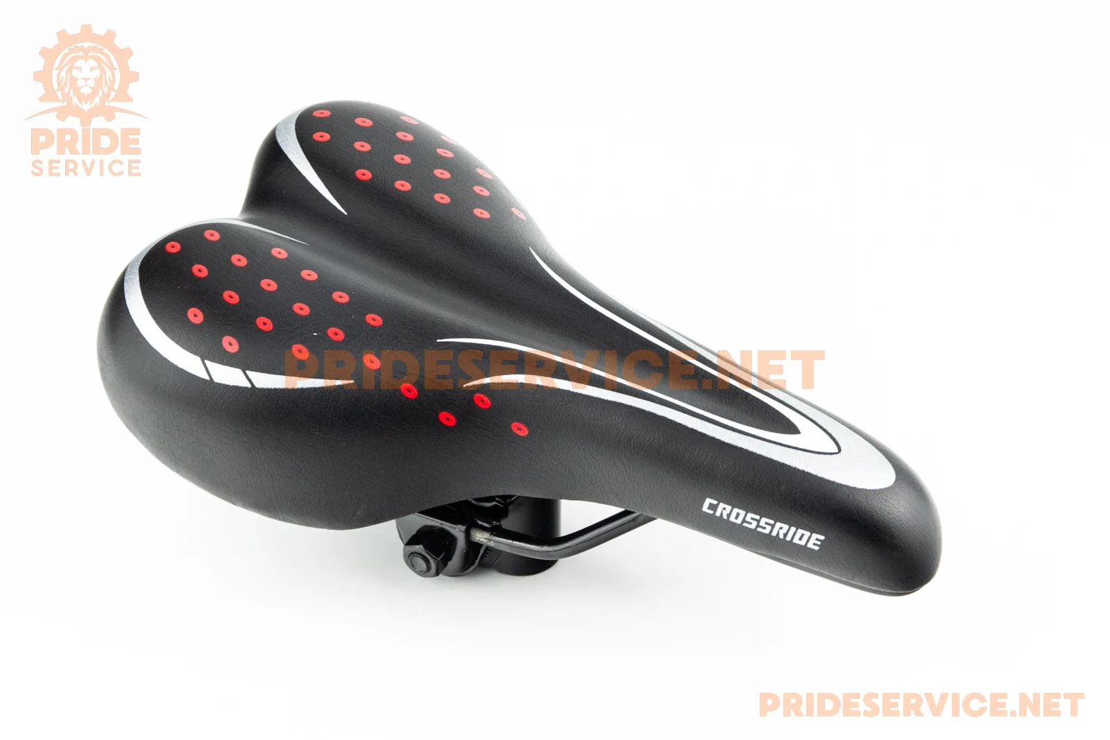 Сидіння MTB 265x150мм, чорно-сіро-червоне CROSSRIDE BSK-143A (P_412178)