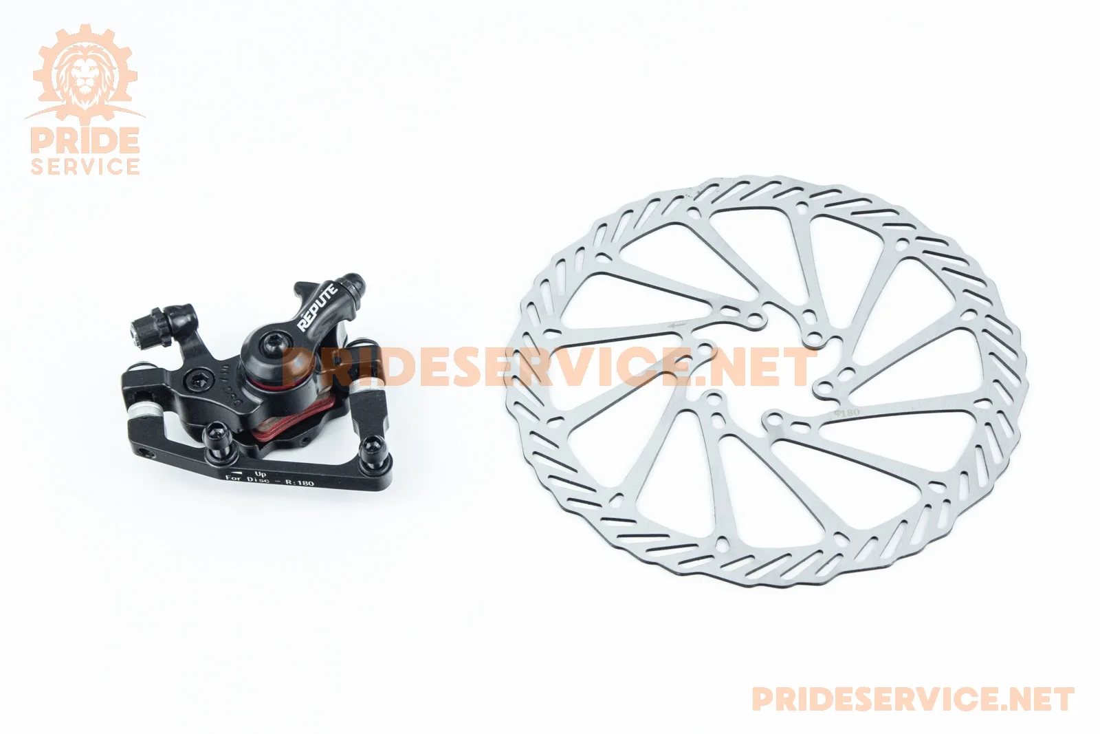 Гальмо Disk-brake заднє (R180мм)+диск 180мм, кріпл. 6 болтів, чорне DSC-710/RPT006 (P_412196)