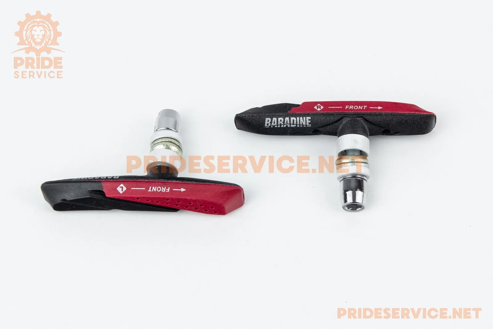 Гальмівні колодки V-brake 72мм, асиметричні, чорно-червоні 959V (P_412281)