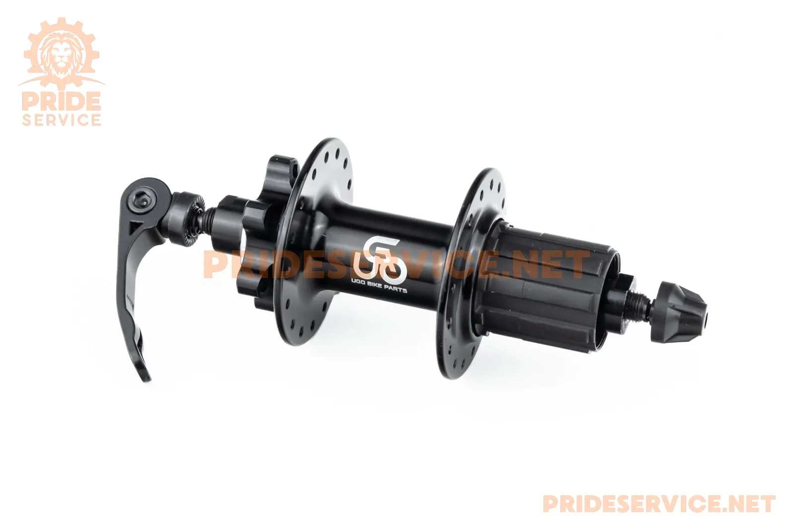 Втулка задня MTB алюмінієва 14Gx32H під касету 8-11зв, Disk-brake, 2 пром-підшипники 6200 2RS, кріпл. ексцентрик, чорна U-B12RQR (P_412390)
