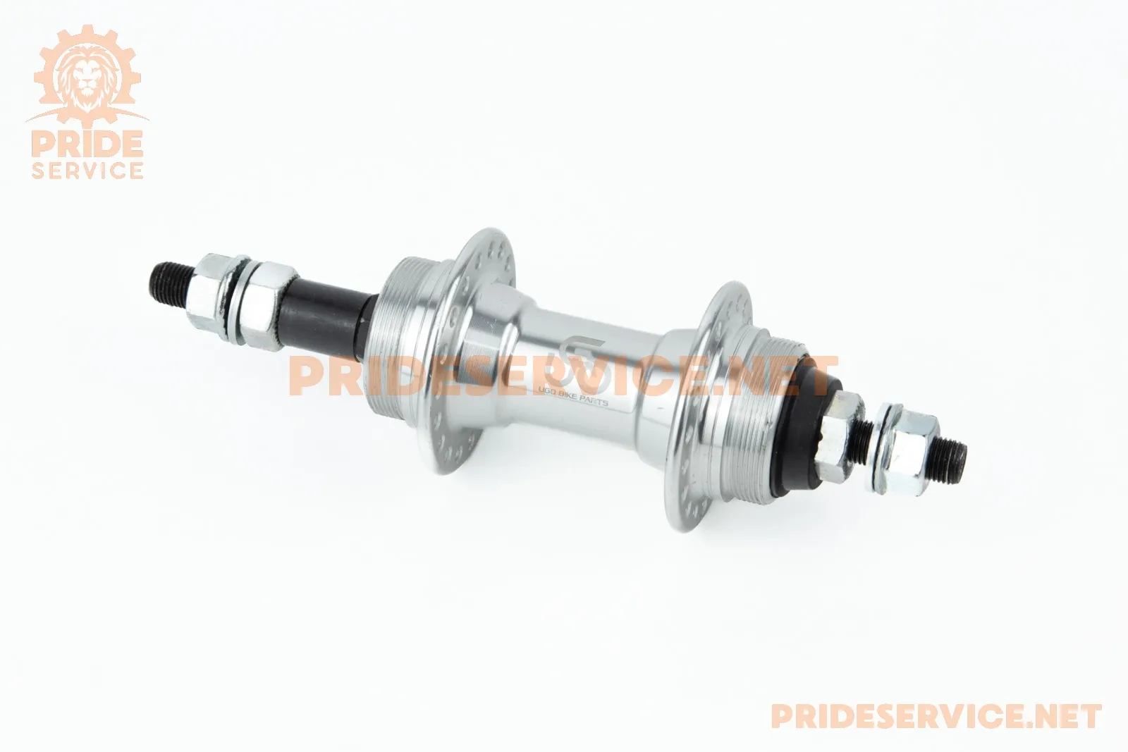 Втулка задня MTB алюмінієва 14Gx36H під вільнобіг, Disk-brake (різьба), 2 пром-підшипники 6200 2RS, кріпл. гайка, U-B23RB (P_412391)
