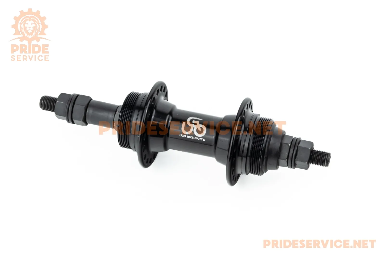 Втулка задня MTB алюмінієва 14Gx36H під вільнобіг, Disk-brake (різьба), 2 пром-підшипники 6200 2RS, кріпл. гайка, чорна U-B23RB (P_412487)