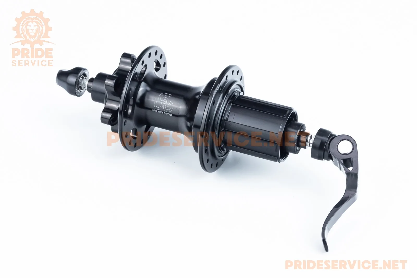 Втулка задня MTB алюмінієва 14Gx36H під касету 8-11зв, Disk-brake, 4 пром-підшипники 6001 2RS, кріпл. ексцентрик, чорна U-B25RQR (P_412488)