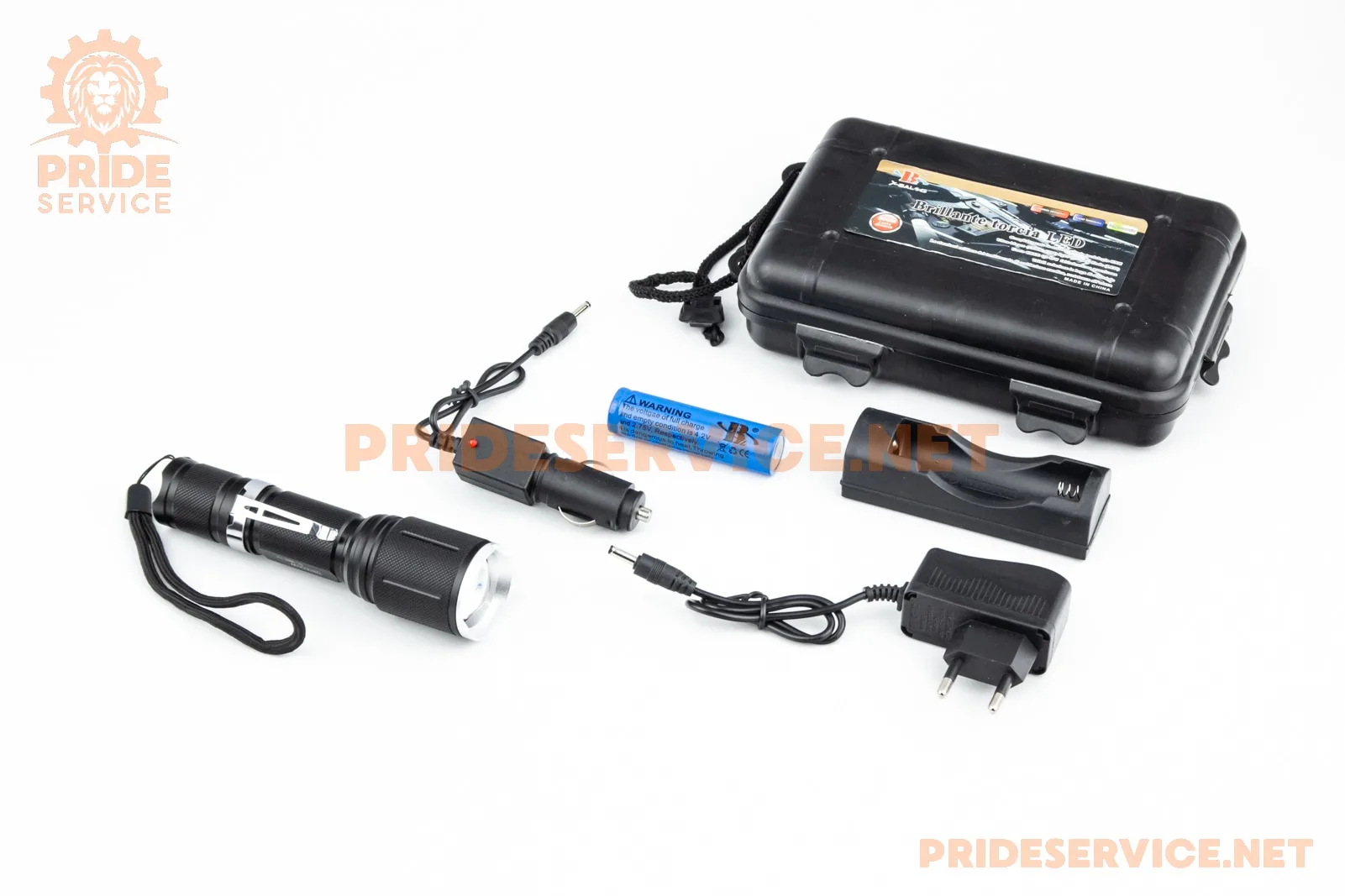 Ліхтар LED Cree XML-T6 (Zoom) 700 lumen ручний, алюмінієвий, AКБ Li-ion 3.7V 18650 зарядка від авто/220V, вологозахисний, чорний BL-1860 (P_414068)