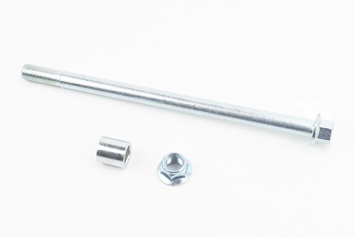 Вісь колеса переднього (під алюм. диск) d12mm; L210mm + втулка, гайка (S_508125)
