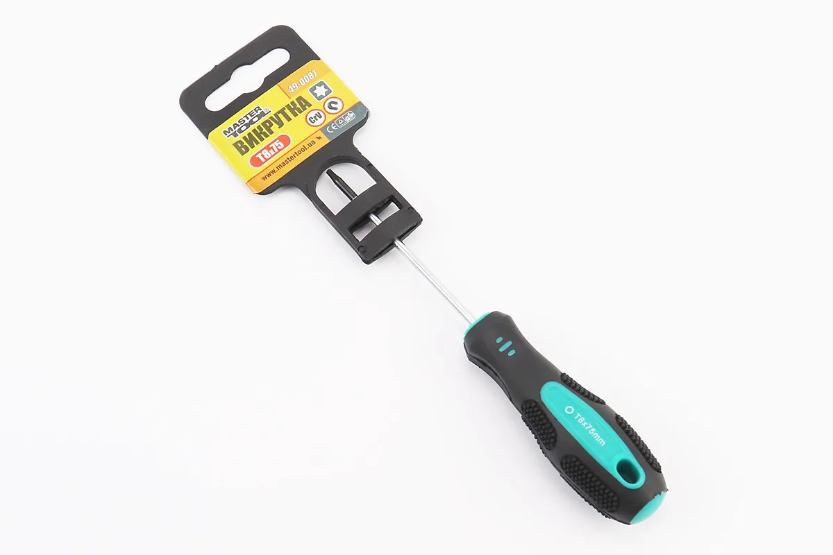 Викрутка магнітна TORX T 8x75мм ручка з TPR покриттям 49-0087 (S_702014)