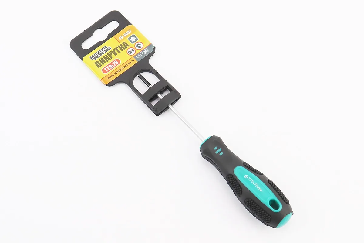 Викрутка магнітна TORX TT 9x 75мм, рукоятка з TPR покриттям (49-0097) (P_702015)