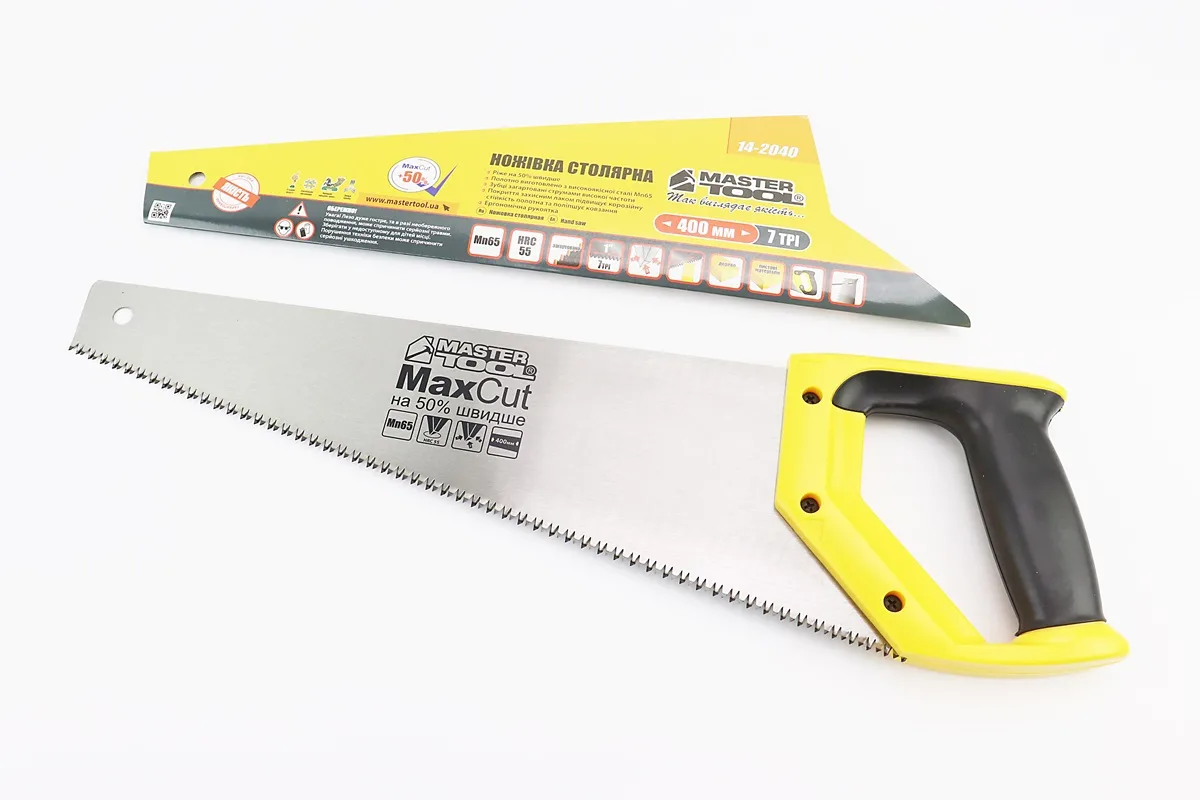 Ножівка по дереву 400мм, 7TPI MAX CUT, загартований зуб, 3D заточування 14-2040 (S_702316)
