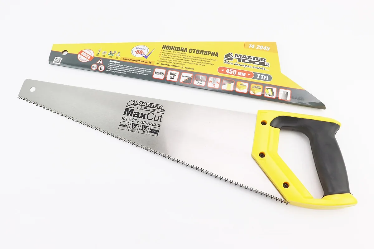 Ножівка по дереву 450мм, 7TPI MAX CUT, загартований зуб, 3D заточування (14-2045) (P_702317)