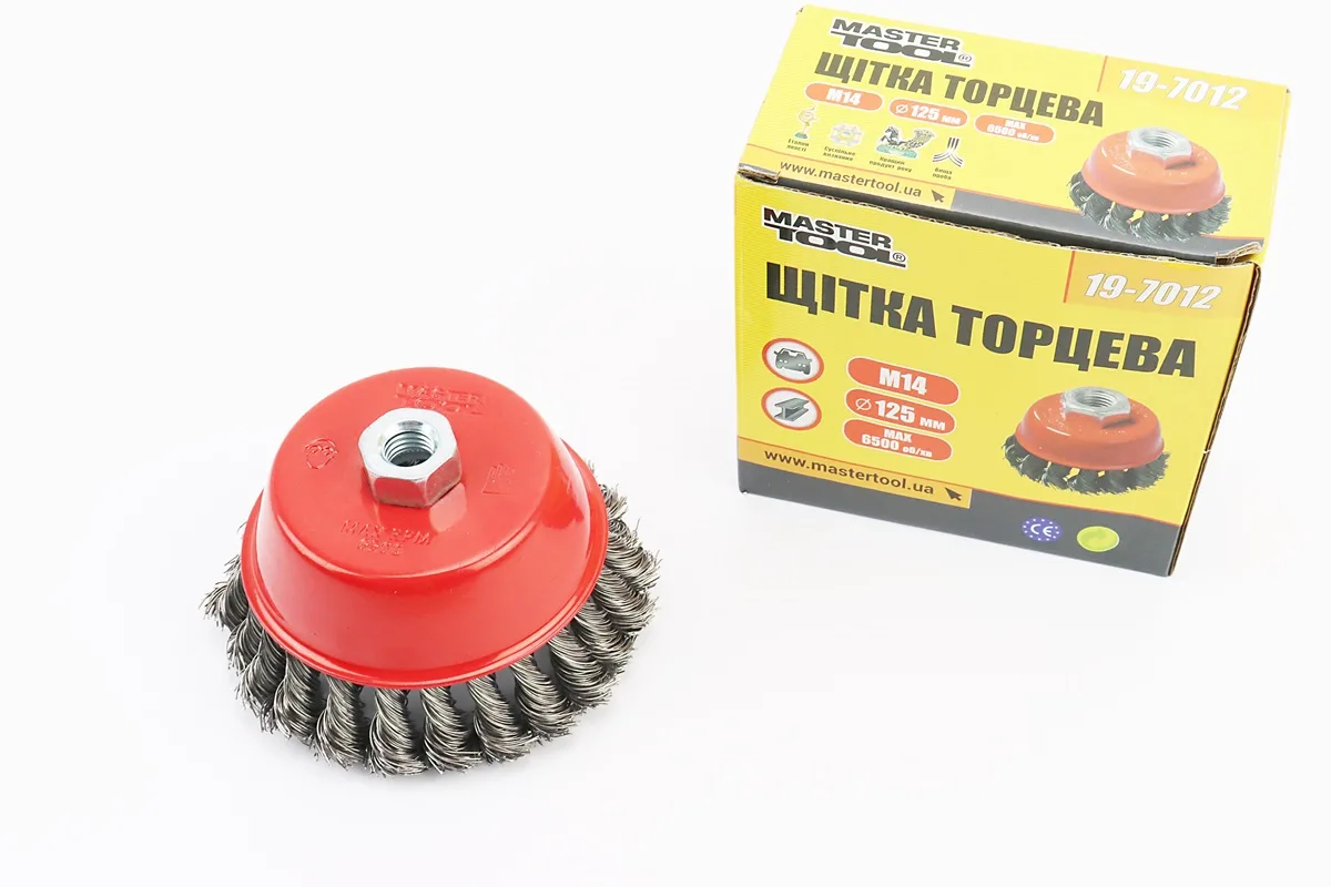 Щітка торцева М14 D-125мм з плетеного дроту (19-7012) (P_703097)
