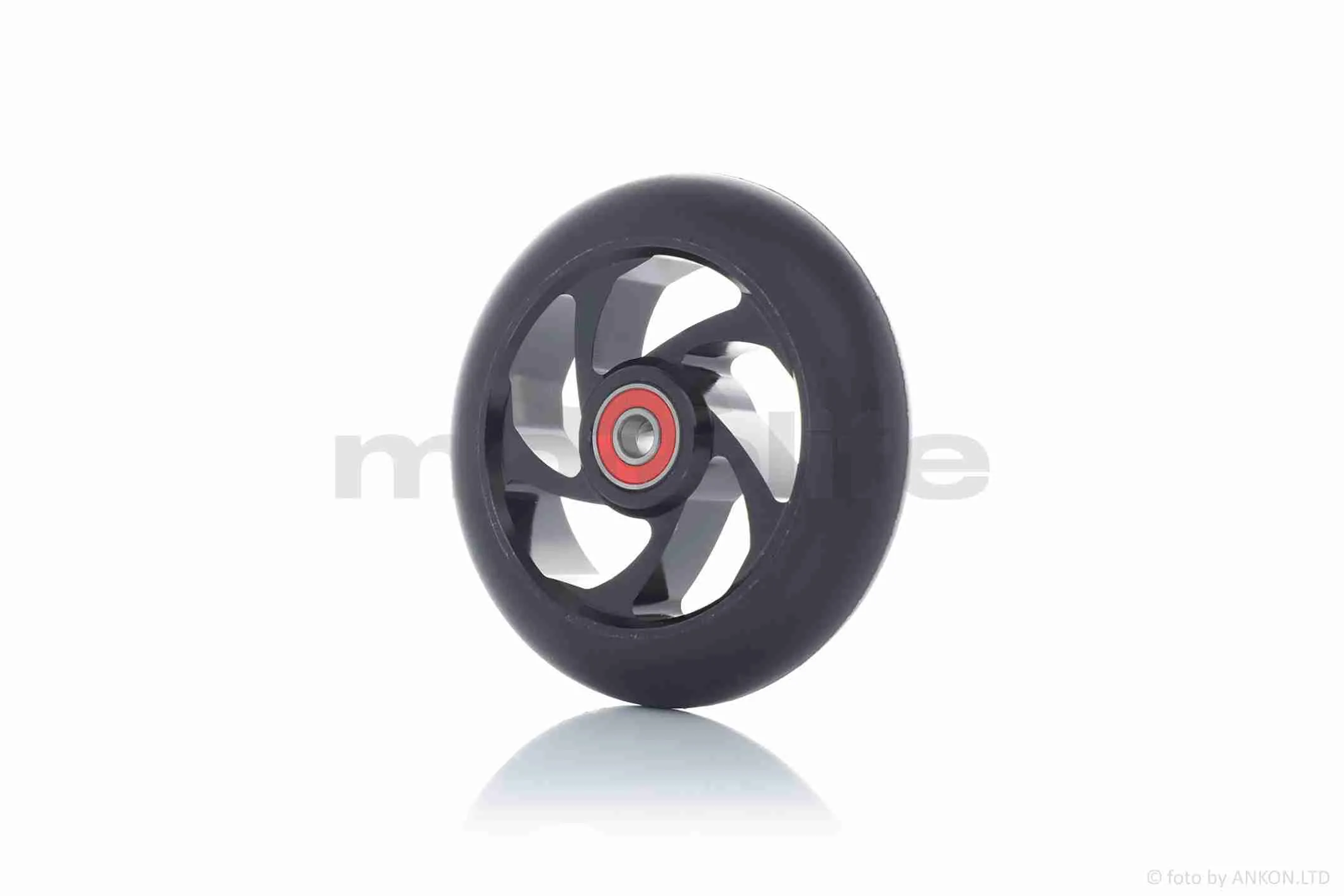 Колесо на самокат з підшипником  608-2RS, металеве, чорне, D110mm  #LZ-003 (A_AT-005560)