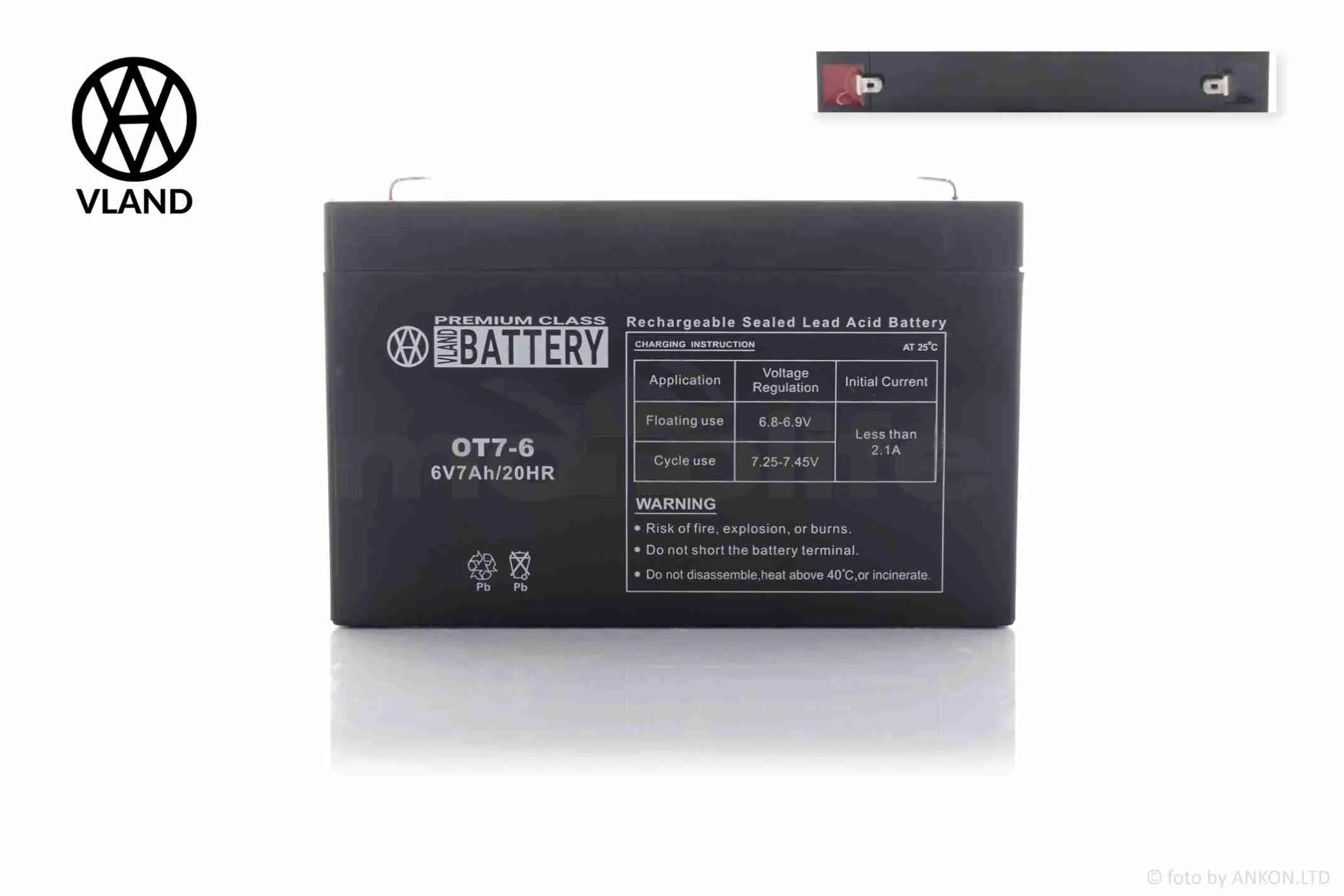 Акумулятор  SLA  6V  7A  151-35-94-100mm  OT7-6  