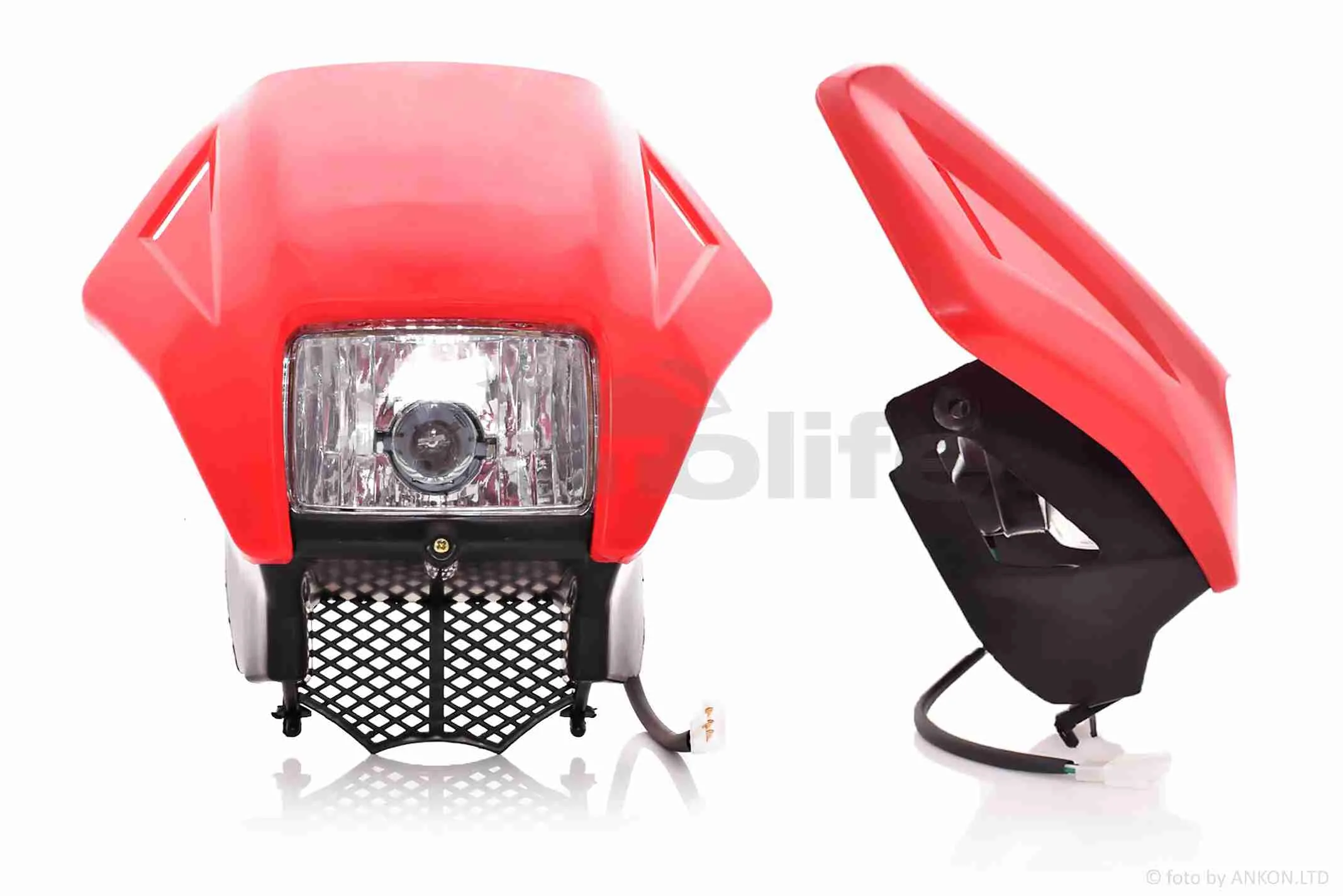 Обтічник з фарою  GXT200 (GENESIS)  червоний  (35/35W) (A_AT-016035)