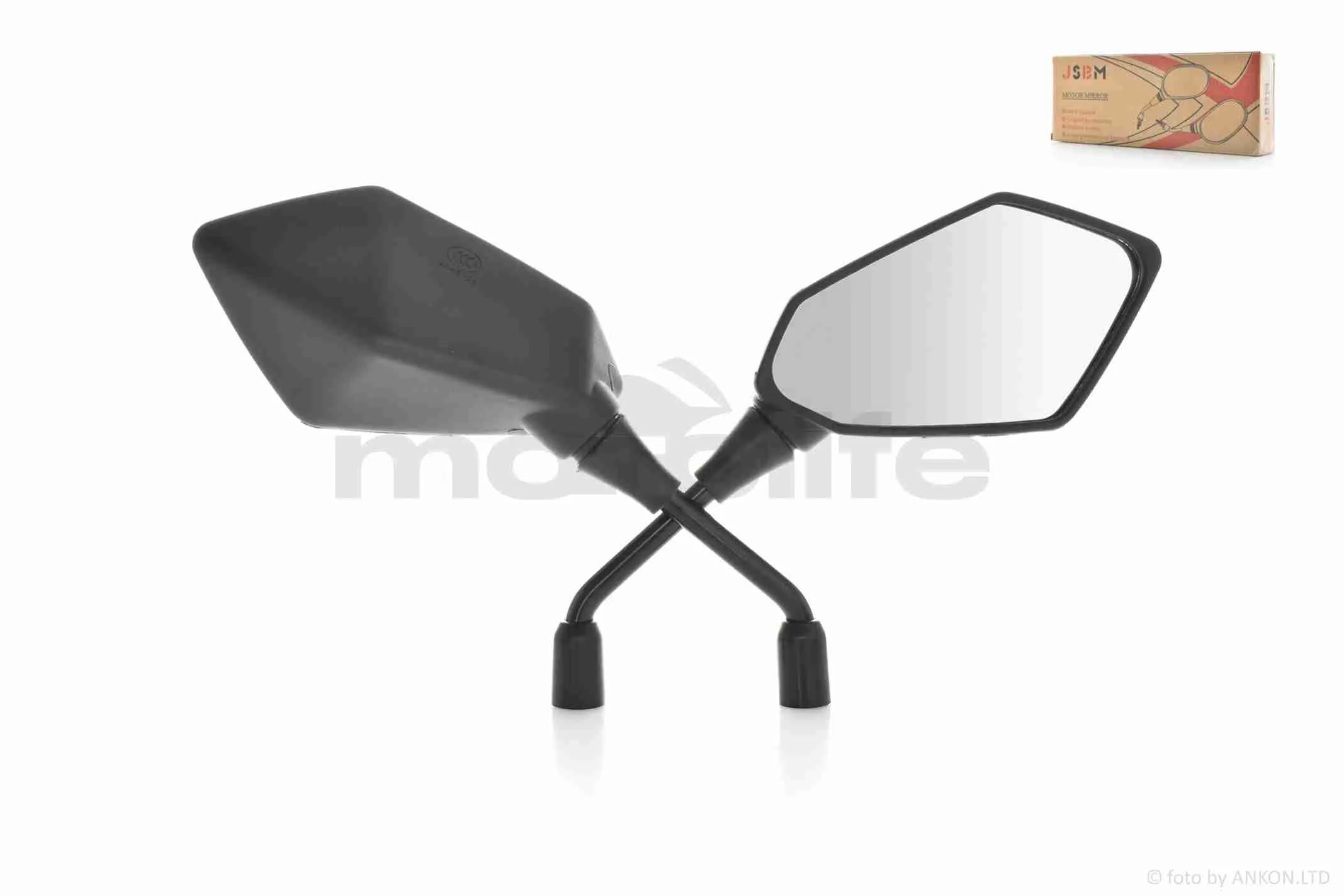 Дзеркала  M10  R+R  п'ятикутні, чорні (A_AT-019485)
