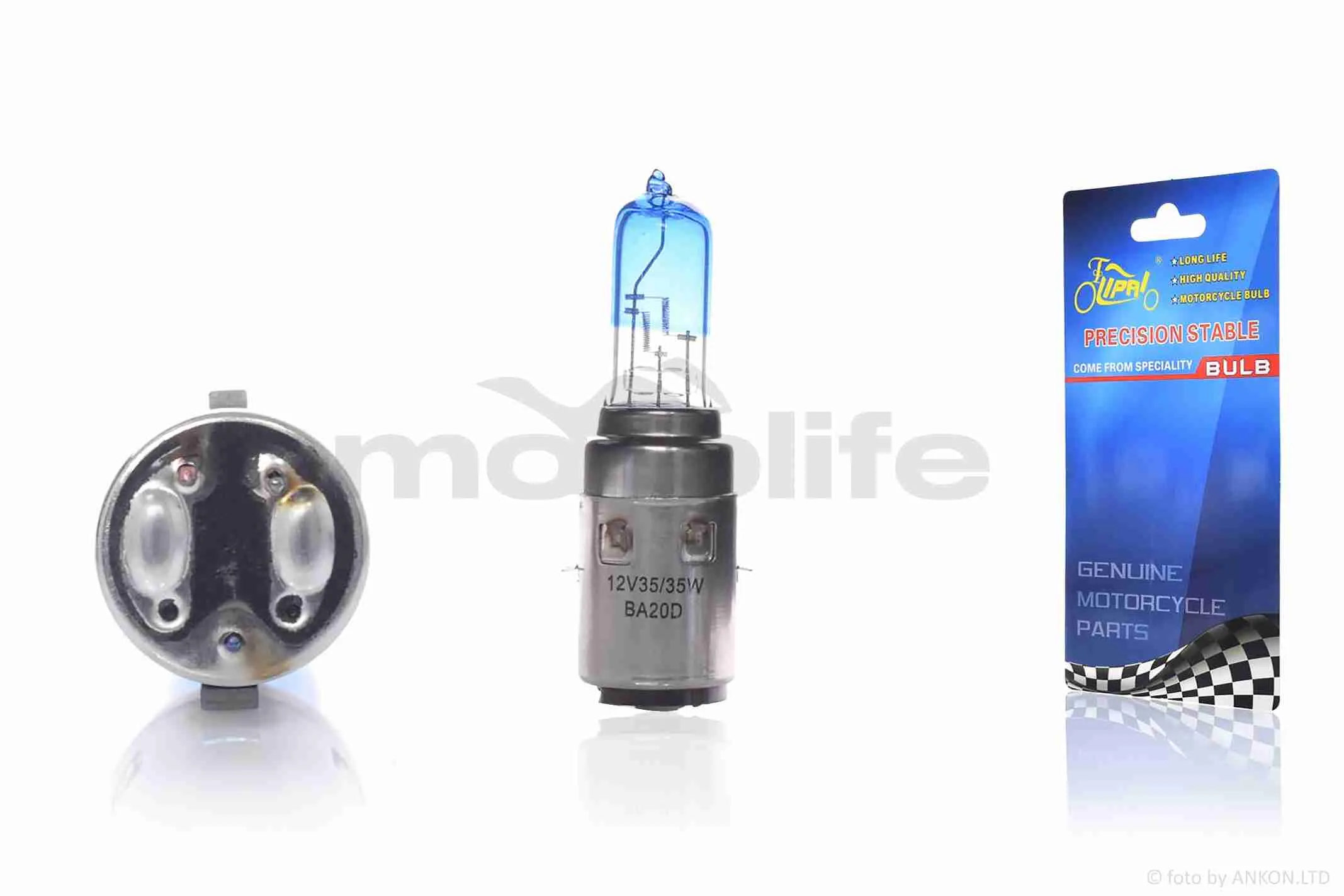 Лампа фари  H6 (BA20D)  12V 35/35W  синя  