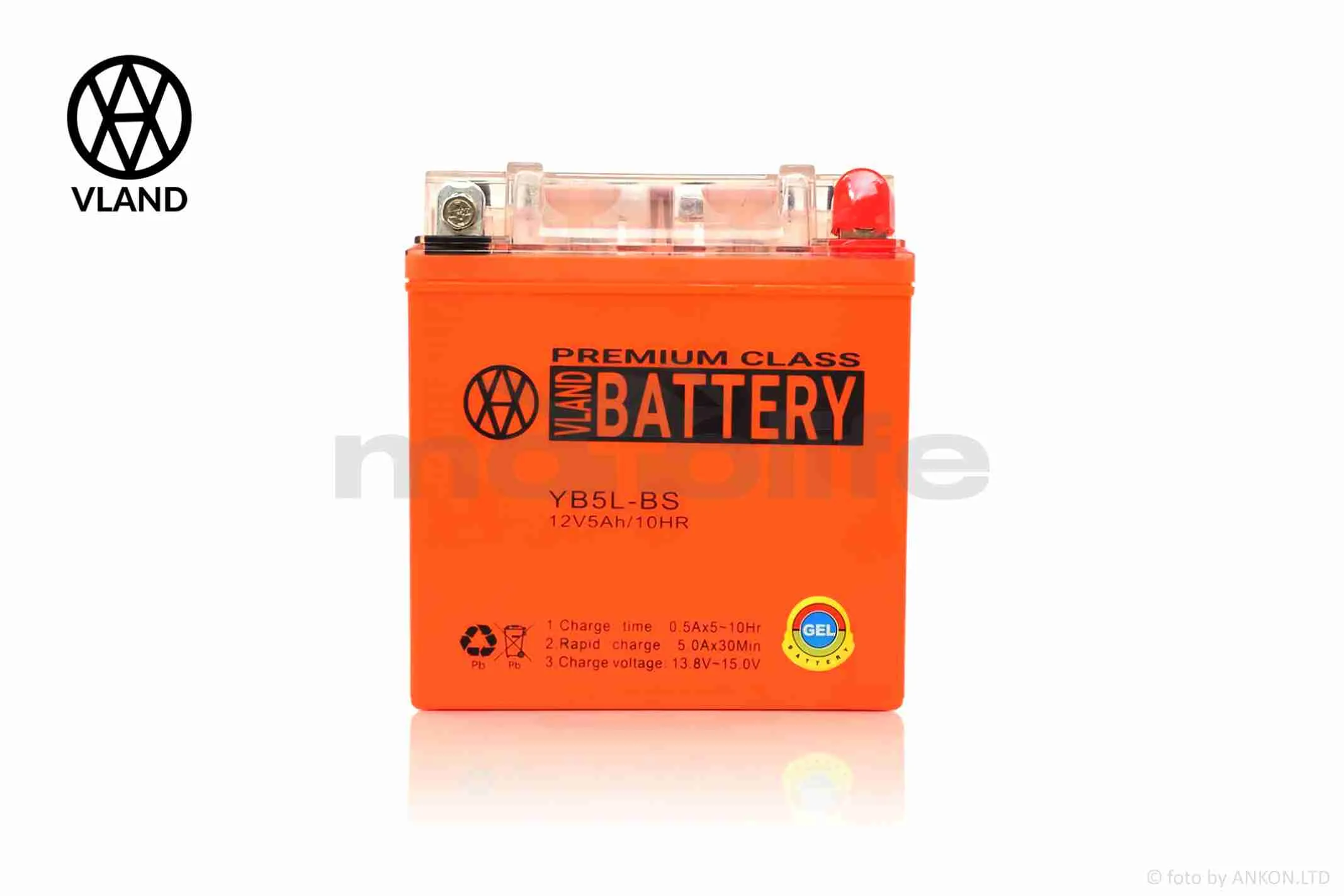 Акумулятор  GEL  12V  5A  119-60-129mm, високий  YB5L-BS  