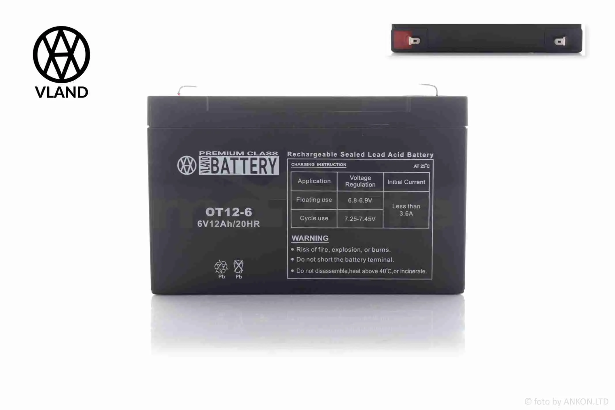 Акумулятор  SLA  6V  12A 1 51-50-94mm  OT12-6  