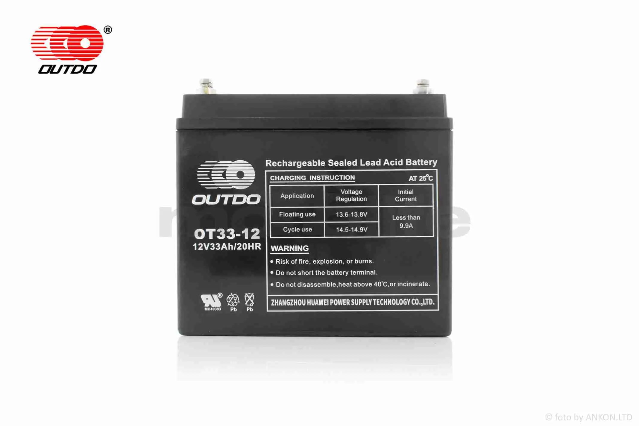 Акумулятор  SLA  12V  33A  194-132-170mm  OT33-12  