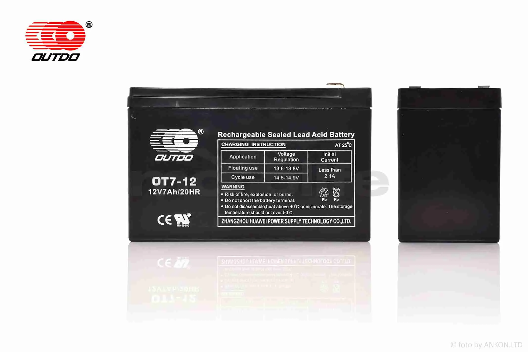 Акумулятор  SLA  12V  7A  150-65-95mm OT7-12  