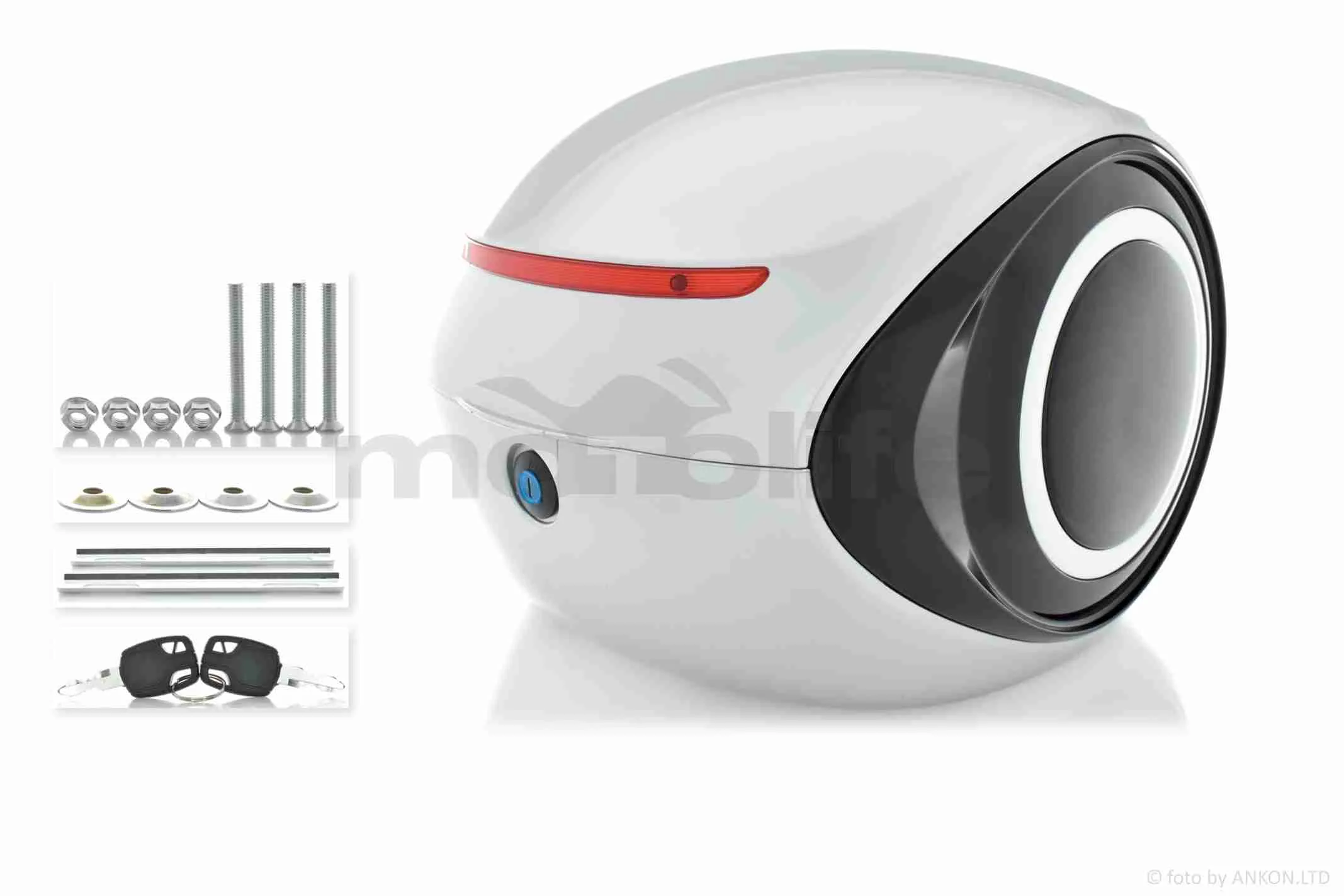 Кофр  32L  350*350*260mm  #1737  (світло сірий глянсовий, крапля) (A_AT-037214)