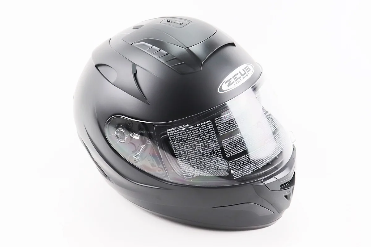 Шолом інтеграл, закритий+відкидні окуляри ZS-806F Solid M, ЧОРНИЙ мат (S_207961)