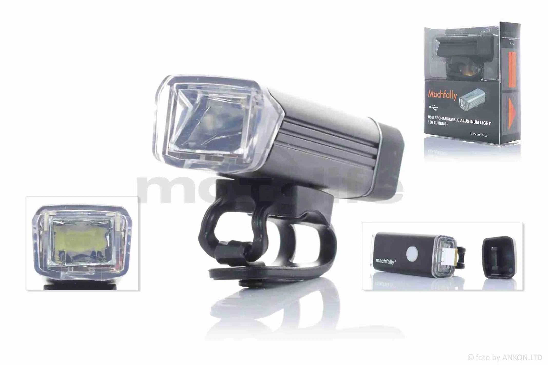 Фара вело  USB/1200mAh  180lm  1діод  #MC-QD001  #DEN-010 