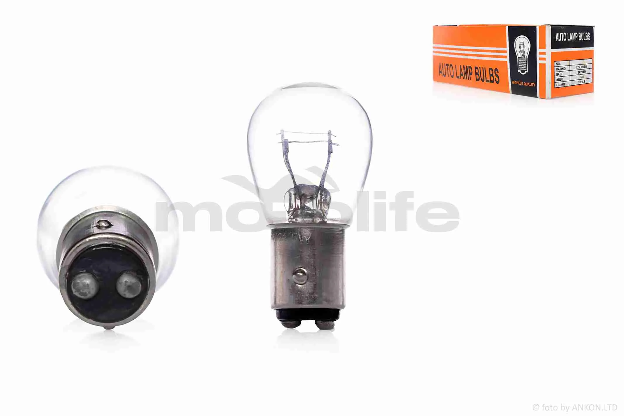 Лампа стопа та габариту  S25  12V  21/5W  біла  (A_AT-011601)