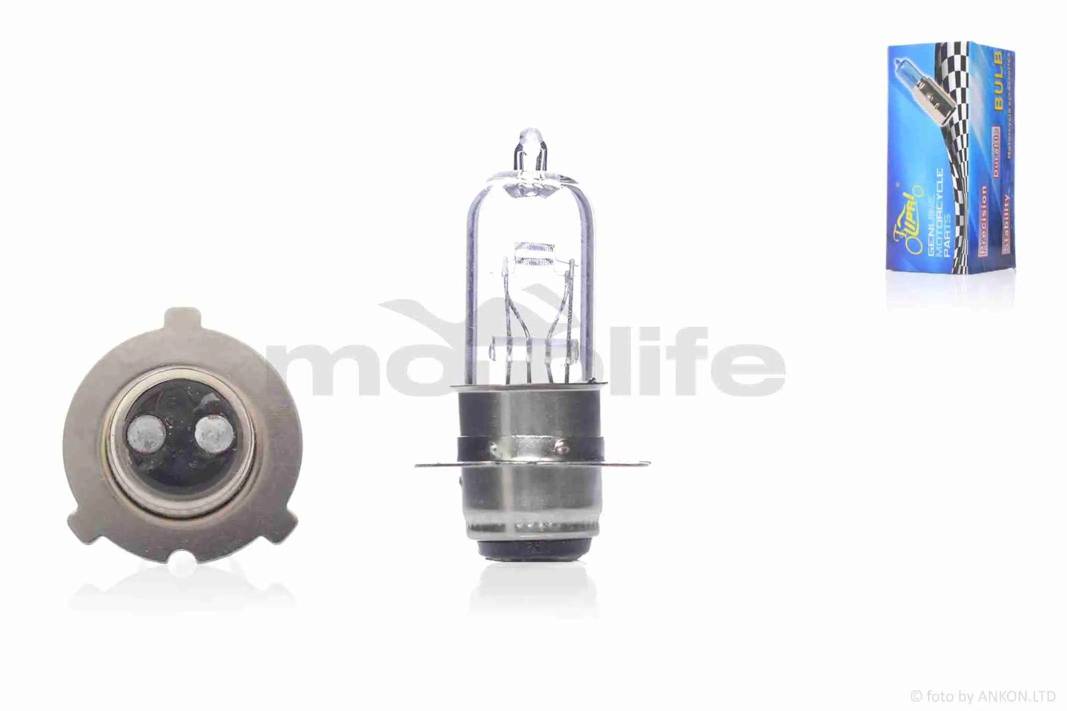 Лампа фари  P15D-25-3  12V 35/35W  3 вуса, біла  