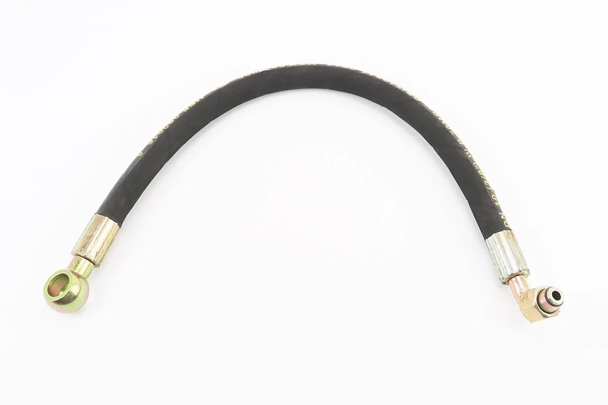 Шланг гідравлічний (L-55см, фітінг1 під болт D-18mm, фітінг2 90град, гайка М18) (S_608074)