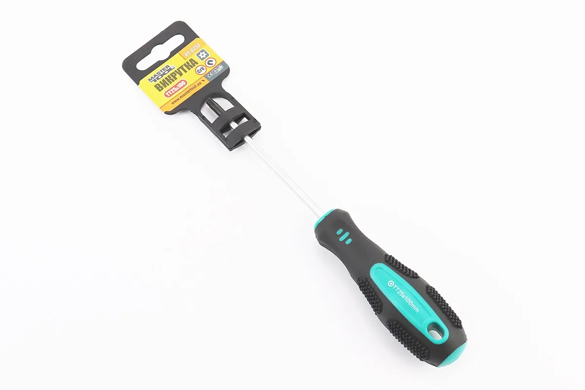 Викрутка магнітна TORX TT25x100мм ручка з TPR покриттям 49-0251 (S_702019)