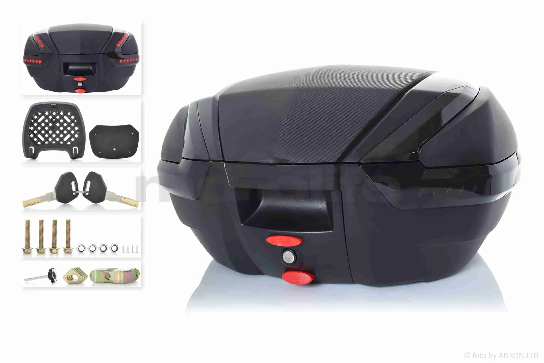 Кофр  #898/3  59*45.5*32.5, 85L поліпропіленовий, переносний, діодний габарит+стоп-сигнал  