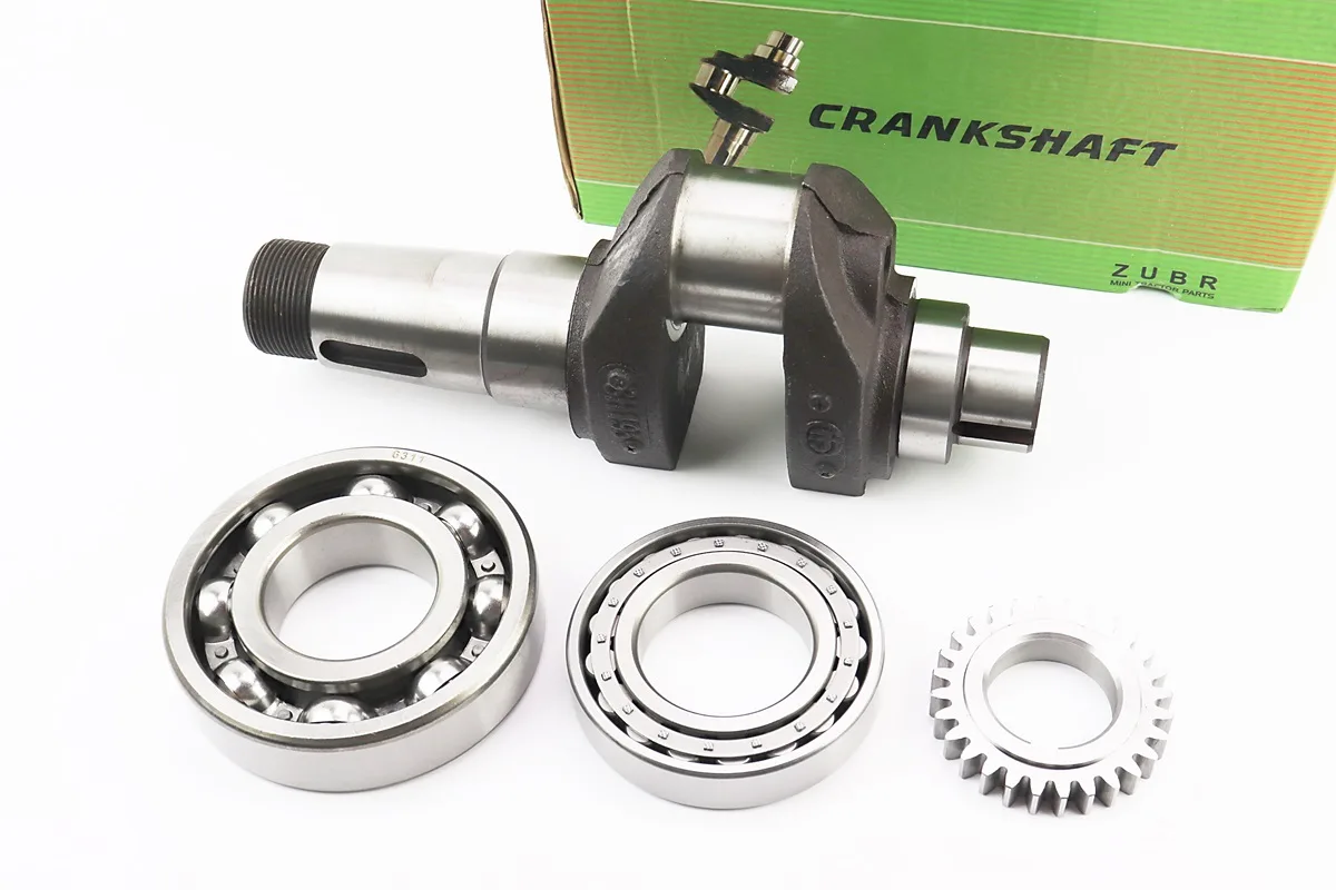 Колінвал R195NM (Dболта-М14x1,5, Dшейки-52mm, H-112mm) +підшипники+шестерня (S_210798)