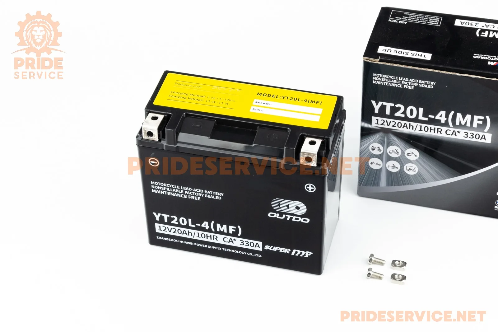 Акумулятор 12V20Аh YT20L-4(MF) кислотний (L175*W85*H155мм) (P_348241)