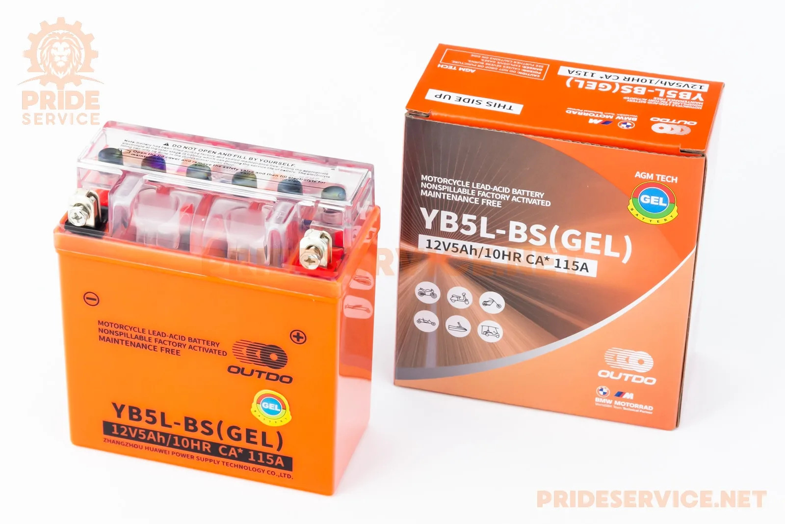 Акумулятор 12V5Ah YB5L-BS GEL (L120*W60*H130мм) 